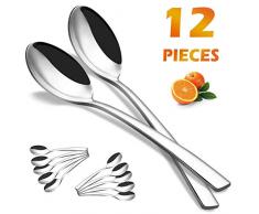 Élégante cuillère à soupe de vie, couverts en acier inoxydable, cuillère en acier inoxydable de 12 pièces pour la maison, cuisine, fête, restaurant, 8 pouces