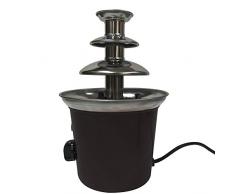 Fontaine à Chocolat - 60 W, 3 Étages, Capacité 400 g, Électrique, H 24.5 cm, en Acier Inoxydable, Lavable dans le Lave-Vaisselles, Noir ou Rouge - Fondue au Chocolat, Fruits (Noir)