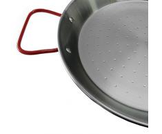 BCSA 10034 Plat à Paëlla Acier Poli Noir 34 cm