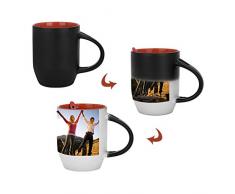 RUIXIA Mug Personnalisé avec Votre Photo Mug Magique Tasse de Café Tasse de Thé en Céramique avec Cuillère Mug Changer de Couleur avec Image Personnalisé Cadeau Noël Anniversaire