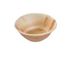 BIOZOYG Vaisselle jetable environnemental du Papier Palmier | 25 pièces Bols Ronds 425ml Ø15cm | Cuvette Salade, Soupe, Casse-croûte jetable très serviable.