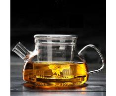 Cosy YcY - Théière en verre borosilicate avec infuseur à thé, théière ou cafetière en verre résistant à la chaleur, 600 ml, Verre borosilicate, Glass Nordic Pot 600ml/21oz