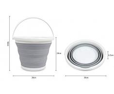 Zhuhaimei,Une Seau Contenant d'eau portatif - Seau gérer l'économie d'espace(Color:Gray)