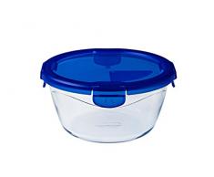 Pyrex - Cook & go - Boîte Ronde en Verre avec Couvercle Hermétique et Ãtanche à 20 cm - Cuisinez au Four, Conservez et Emportez