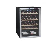 Cave à vin de service La Sommeliere LS48B - Cave de service- Capacité : 48 bouteilles - Froid brassé - Noir, cadre de porte inox - Porte Vitrée - 4 clayettes Bois de hêtre - classe B