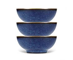 Mikasa Satori Lot de 3 bols japonais en porcelaine Bleu indigo 8 cm