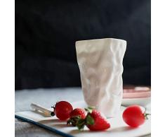 LANKOULI Tasse à café froissée sans Plomb Blanc os Origami Limonade Tasse à café