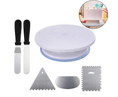Schneespitze Kit de Pâtisserie,Plateau Tournant de Gâteau Kit,Présentoir à Gâteau Douille Patisserie kit pour La DéCoration De GâTeaux, PâTisseries Et PâTisseries
