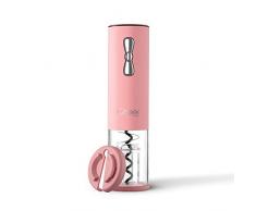 Cheer moda ouvre-bouteille électrique, ouvre-bouteille de vin avec tire-bouchon électrique sans fil rechargeable en acier inoxydable avec coupe-papier, accessoires pour le vin (Rose)