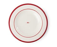 Lexington Assiette Creuse en faïence, Rouge, Lot de 4