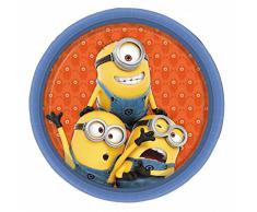 8 Petites assiettes en carton Minions 18 cm - Taille Unique