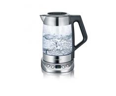 Severin - WK 3479 Bouilloire, 1,7 deau/1,5 Litre de Thé, Deluxe, Programmable, 3000 W, Verre/INOX, 1.7 liters
