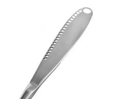Sunsbell Couteau à tartiner à Beurre en Acier Inoxydable - Trancheur 3 en 1 et Couteau à Frire avec Bord en Dents de scie