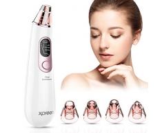 Aspirateur de Point Noirs, Xpreen Extracteur de Comédons Nettoyant de Pores Rechargeable Appareil de Beauté du Visage Avec écran LED, 4 Sondes et 3 Modes (Blanc 1)