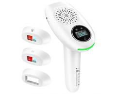 Auratrio Pro 8 IPL Epilateur à Lumière Pulsée>600,000 Flashs, Épilation Permanente, avec Embouts pour Corps/Visage/Maillot/Aisselles, Hommes et Femmes, Glisser et Flasher, jusquà 7,8 J/cm ²