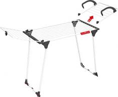 Vileda – Séchoir à linge Premium 2in1 – Étendoir à linge avec aile détachable pour radiateur ou petit balcon – Avec une capacité de séchage de 18 m