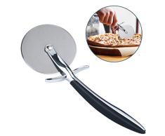 flintronic Roulette à Pizza - Coupe Pizza, Découpe Pizza, Couteau a Pizza - Pizza Cutter avec Poignée en Nylon | Noir