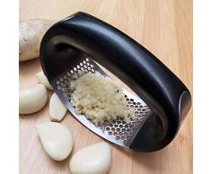 ULABLE Presse-ail, éplucheur à ail, en acier inoxydable de qualité professionnelle, outil ergonomique, noir