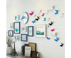 &Murs décoratifs Galerie de photos Ensemble de cadre avec des illustrations utilisables et une famille, ensemble de 9 style de papillote Design à la mode ( Couleur : C )