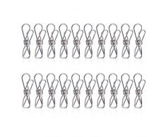 Nabance 50Pièces Pinces à Linge INOX Polyvalent Pince INOX Pinces à Linge pour Maison et Bureau