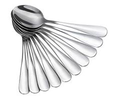 Anpro Lot de 10 PCS Cuillères à Thé,Café Expresso Acier Inoxydable Cuillère à Dessert pour Prendre du thé,café,gâteau - 13.7CM de Longueur