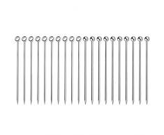 IWILCS Pics à Cocktail en Acier Inoxydable, bâtonnets à Cocktail, agitateur en métal, bâtonnets Swizzle, bâtonnets de Fruits Grands, Pics à Cocktails en Acier Inoxydable Verre à Martini