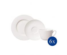 Villeroy & Boch 10-1380-7127 Twist White Service à café 18 pièces en porcelaine Blanc Passe au lave-vaisselle