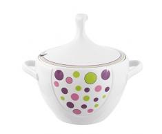 Tasse&Assiette Soupière 3800 ML avec Couvercle en Porcelaine - Bulle Pastel