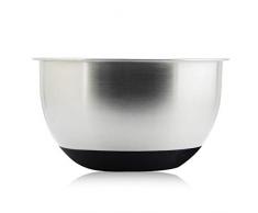 Bol en INOX, Saladiers en Acier Inoxydable, Base en Silicone Antidérapante, Bol À Mélanger avec Graduation, 20 CM, pour La Cuisine, Cuire Au Four, Battre Les Œufs, Les Nouilles, Patisserie