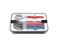 Laguiole Ãvolution - Coffret de 6 cuillÃ¨res Ã soupe en acier inoxydable - Manche en ABS couleurs panachÃ©es multicolores - Set grandes cuillÃ¨res de table