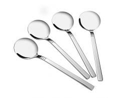 Fosly Lot de 8 Cuillères à Soupe Rondes en Acier Inoxydable