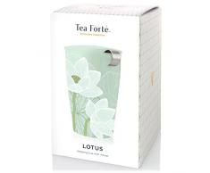 Tasse à thé en céramique KATI par Tea Forté, Tasse à thé en céramique avec panier à infuser et couvercle pour infuser, théière pour feuilles en vrac, lotus