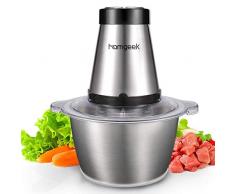 Hachoir Viande, Homgeek Hachoir Électrique Avec 2 Niveaux de Vitesse et 4 Lames pour Hacer Viande, Multifonctionnel Hachoir à Viande Viande Capacité de 1.8 Litr, 300w, Sans BPA