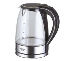 Adler Bouilloire en verre et acier inoxydable avec LED bleu intégrée 1,7 l 2000 W