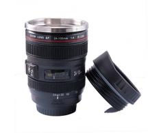 FUNLAVIE Tasse à café mug Original et Magique Mug Isotherme Objectif Thermos café en Forme dobjectif Photo en Acier INOX Bouteille Isotherme Lot de 1