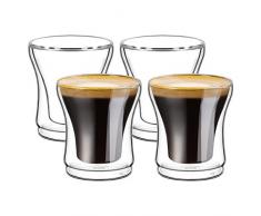 ecooe Double paroi Verres à Cappuccino Tasses avec poignée Latte Macchiato Lait jus Tasses en Verre 300–450 ML Lot de 2 Type 7-Pack of 4