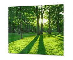 Planche à découper en verre trempé – Couvre-cuisinière et protège-plain de travail en verre résistant – UNE PIÈCE (60x52 cm) ou DEUX PIÈCES (30x52 cm chacune); D08 Série Nature: Arbres 2