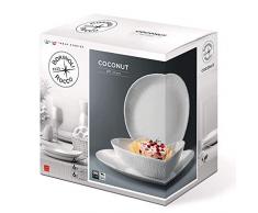 Bormioli Rocco Rocco Service de Table 18 pièces Coconut, Blanc, 0