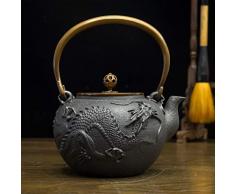 Q-HL Théières En fonte japonaises théière Bouilloire pour théière en fonte, style japonais, en fonte, Tetsubin, Théière artisanale sans revêtement rétro de qualité supérieure - 1,3 L (1300 ml)