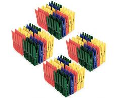 Deuba 200x Pinces à Linge en Plastique - 5 Couleurs différentes - vêtements séchoir