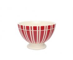 Déjeuner sur lherbe DH062001 Bol à Talon, Faïence, Rouge, 14,5 x 14,5 x 9,5 cm