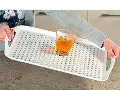 KESPER 77201 Plat de Service antidérapant 45,5x32x4,5cm en Noir, Plastique, 15 cm