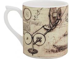 GIEN - Mug en faïence- Machines de Léonard de Vinci - 1845CMU248-25.5 cl HT 9.50 cm