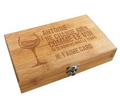 Coffret Sommelier accessoires Vin Citation - Coffret cadeau vin personnalisable et ses accessoires