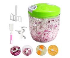 Ballery Hachoir Manuel, Hachoir Legume, Hachoir Manuel de Légumes Fruits Hachoir Manuel de 5-Lames à Viande, Oignon Salade, Pesto, Persil, Pommes de Terre (900ml)