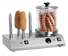 Bartscher BA.A120.408 Appareil à Hot-Dogs avec 4 Plots Chauffés pour Petit Pain Acier Inoxydable 50 x 28,5 x 39 cm