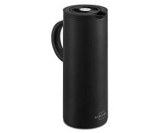 SILBERTHAL Pichet Isotherme Thermos Avec Couvercle Hermétique Et Poignée -1 litre - Acier Inoxydable Noir - Carafe Double Paroi Pour Café Et Thé - 12h de chaleur / 24h de Fraîcheur -1L