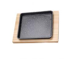 Homyl Plateau de Service Barbecue Teppanyaki Cuisson Plats avec Plateau en Bois Épaissir pour Maison, Hôtel, Restaurant