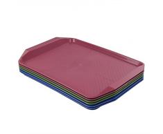 Eudokky de Service Plastique Plateaux, Coloré Plateau Lot de 6