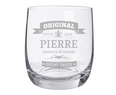 Personello®Verre à Whisky gravé, Motif Original, [nom] et [année] Texte personnalisé, Verre à Whiskey avec Gravure, Idée Cadeau Anniversaire